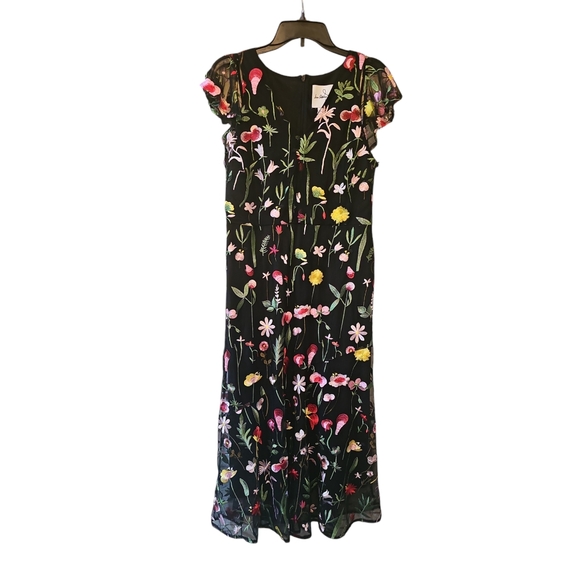 Sam Edelman Women's Fresh Cut Embroidery Cold Shoulder Midi Dress NWT size 10 - Picture 7 of 14